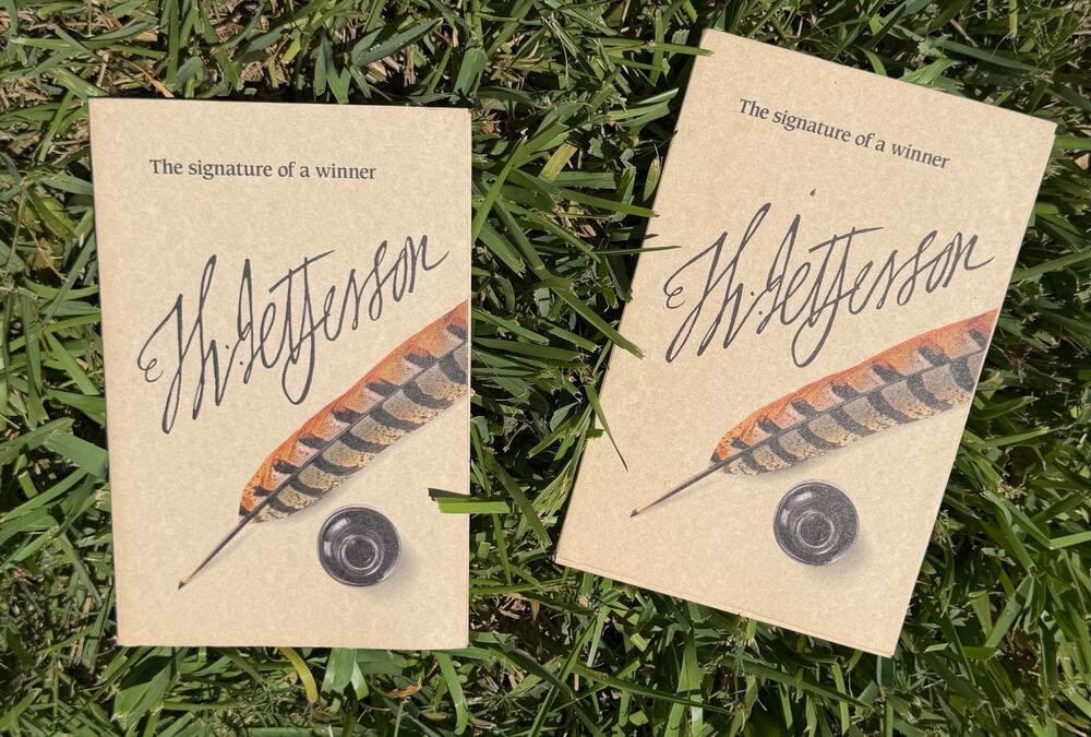 Vintage 1987 CIBA Estraderm The Signature of a Winner Thomas Jefferson Lot of 2